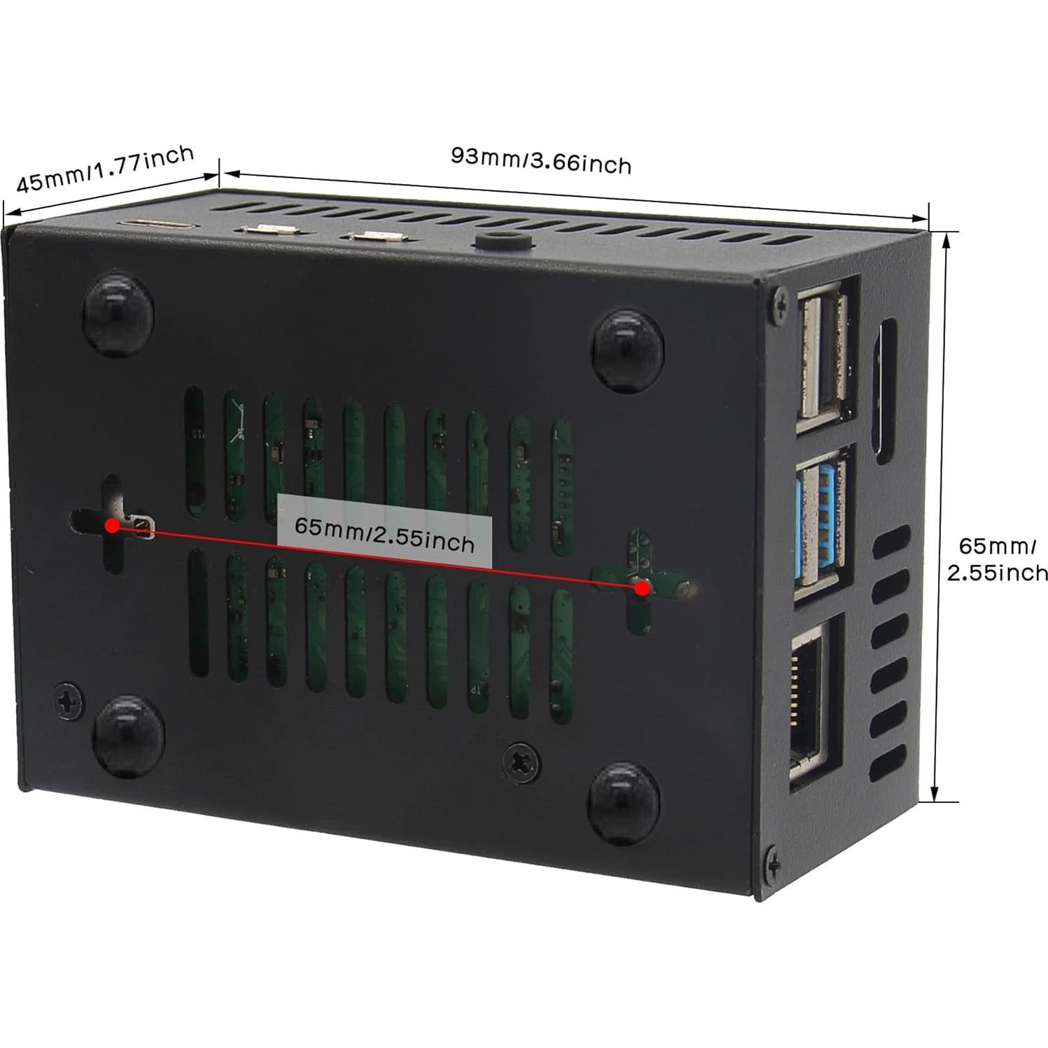 Caja de Metal Geekworm X630-C1 con Ventilador y Disipadores para Raspberry Pi 4