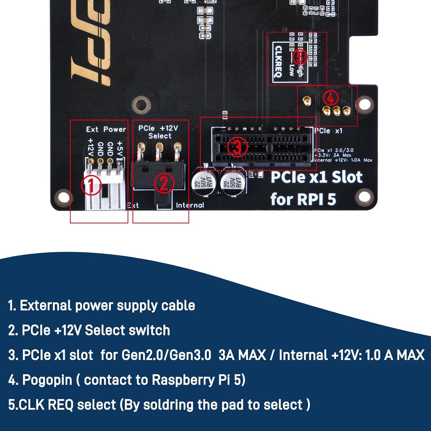 Placa de Expansión PCIe GeeekPi P02 para Raspberry Pi 5