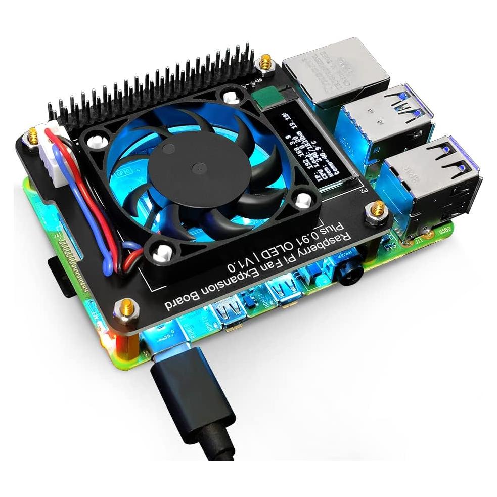 Gorro de Ventilador GeeekPi para Raspberry Pi 4B/3B+ con OLED