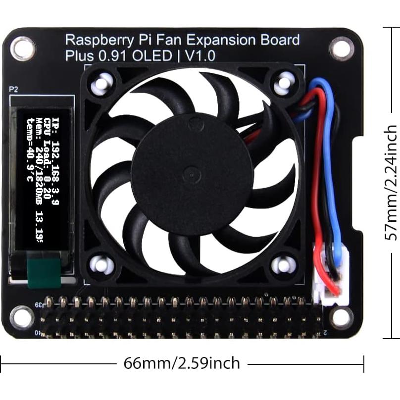 Gorro de Ventilador GeeekPi para Raspberry Pi 4B/3B+ con OLED