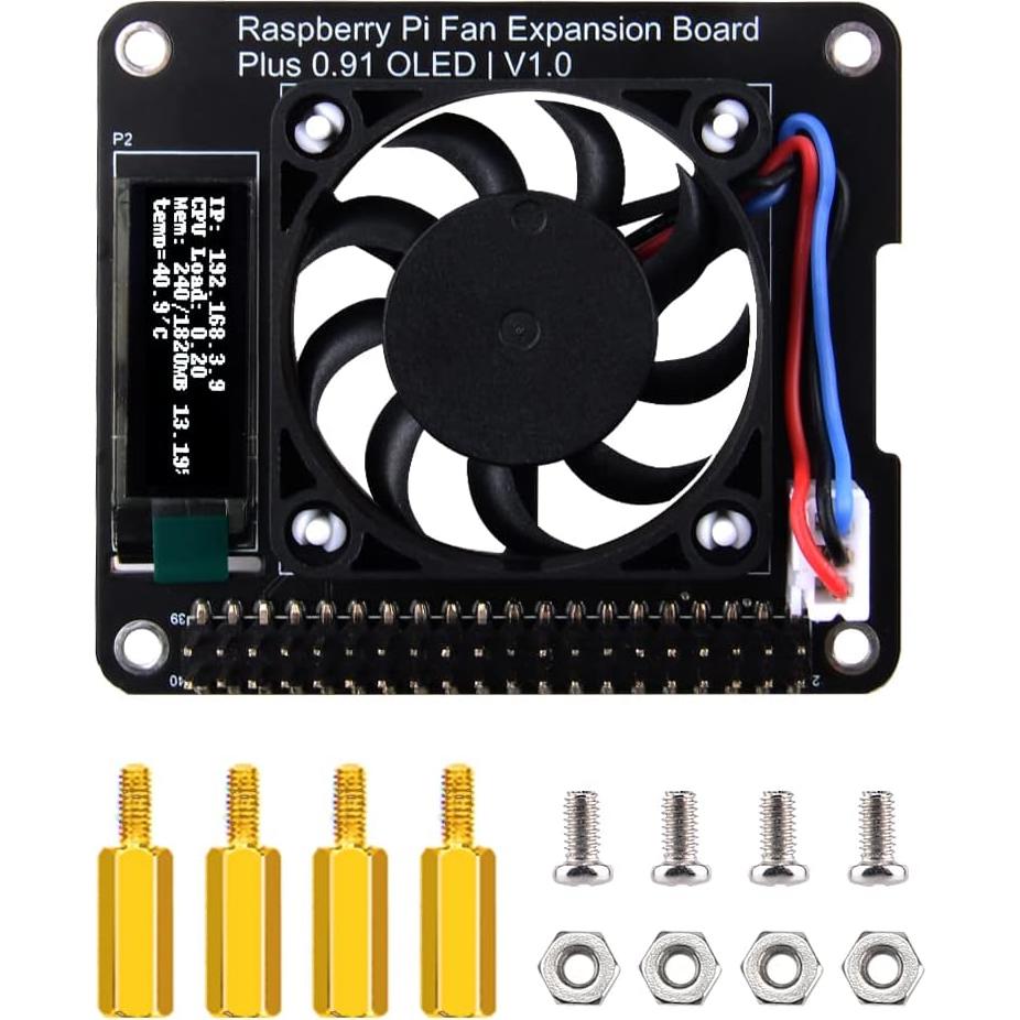 Gorro de Ventilador GeeekPi para Raspberry Pi 4B/3B+ con OLED