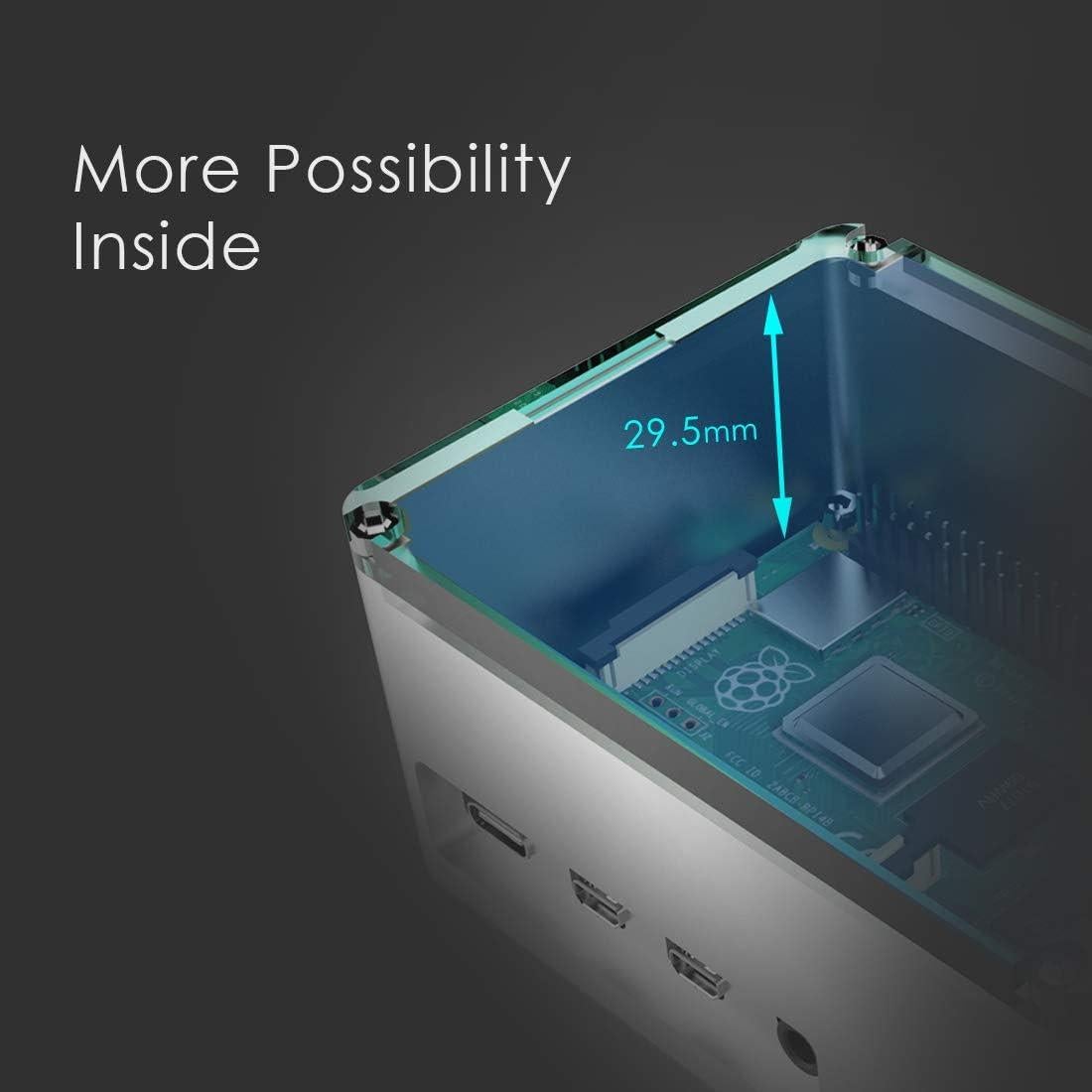 Caja de Aluminio Extra Alta Anidees para Raspberry Pi 4 Plata