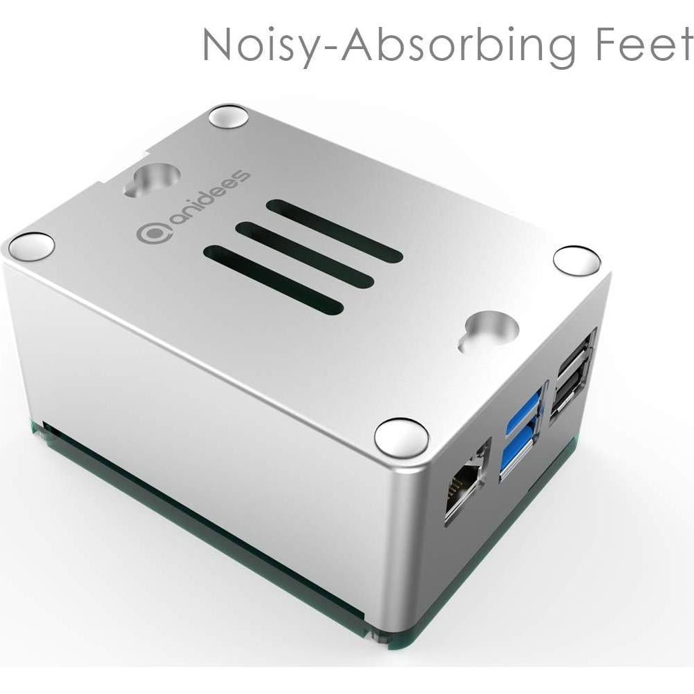 Caja de Aluminio Extra Alta Anidees para Raspberry Pi 4 Plata