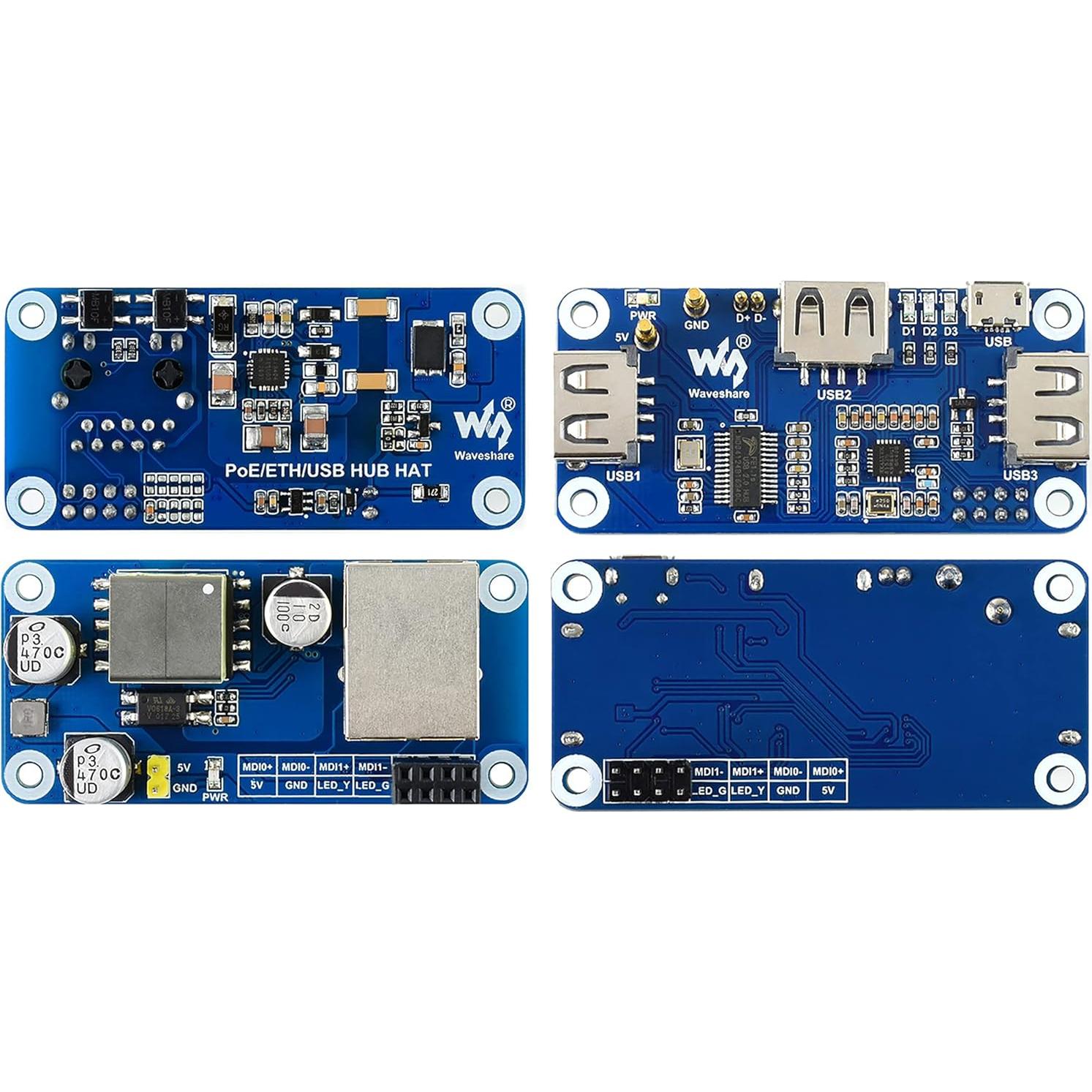 HAT PoE Ethernet/USB HUB Bicool para Raspberry Pi Zero