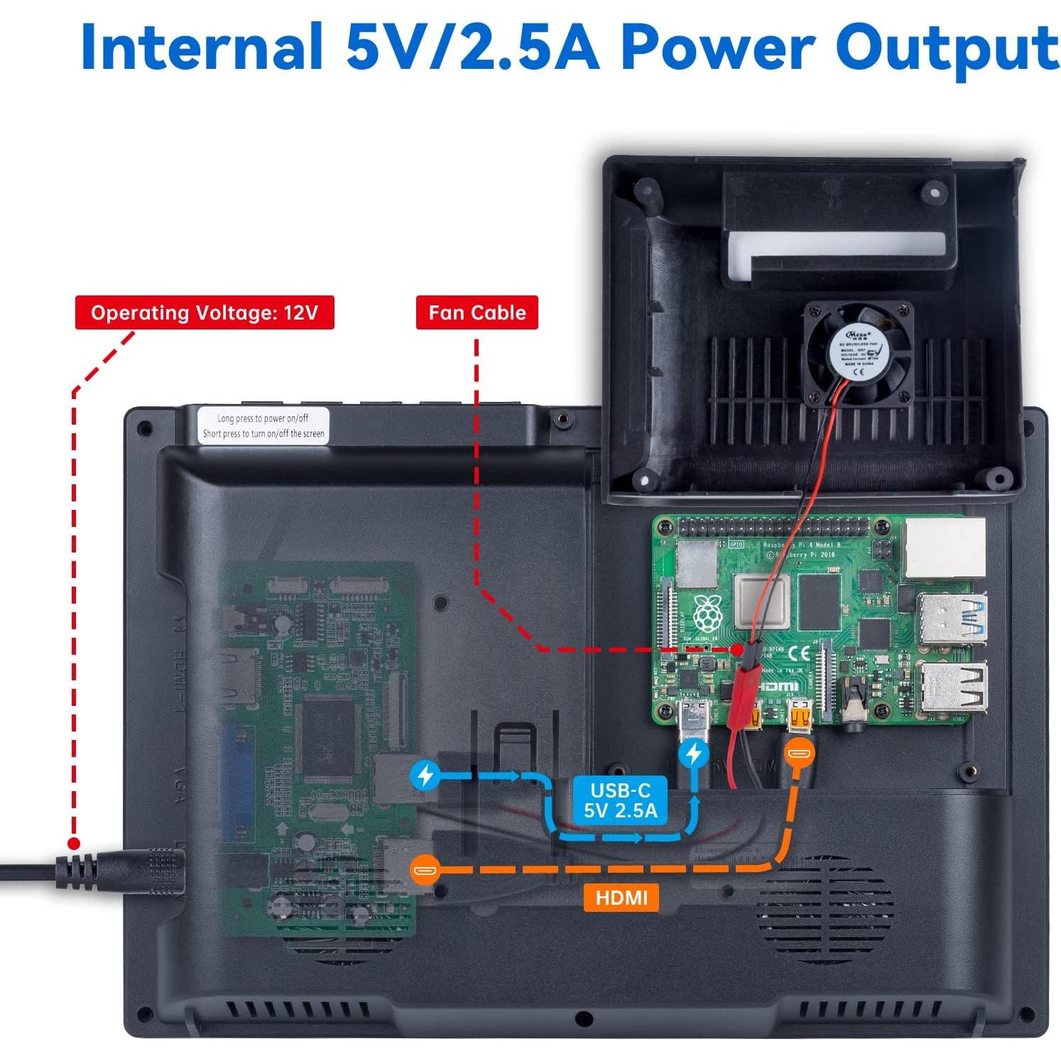 Monitor Portátil SunFounder 10.1" para Raspberry Pi 1280x800