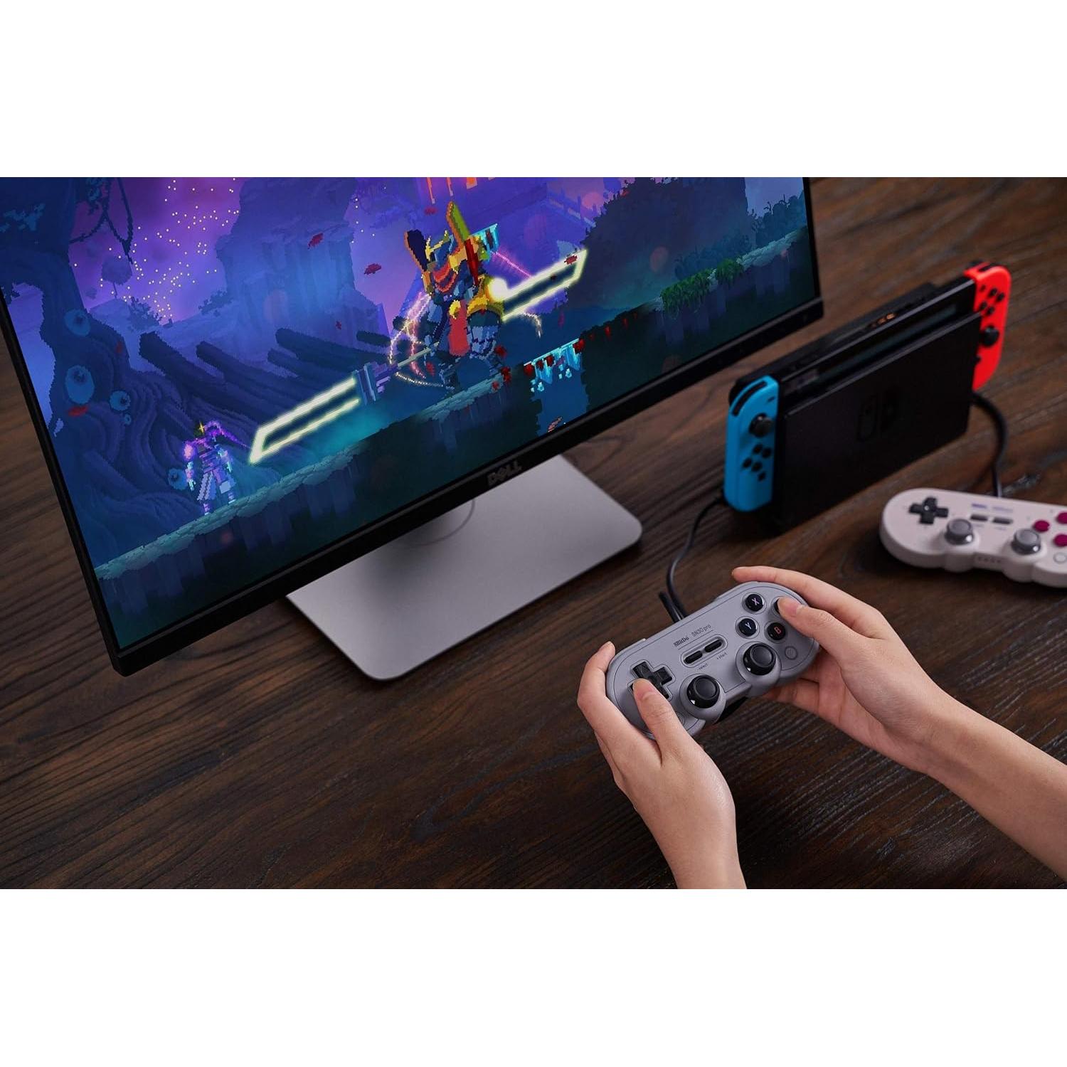 Controlador USB 8Bitdo Sn30 Pro Gris para Switch y PC