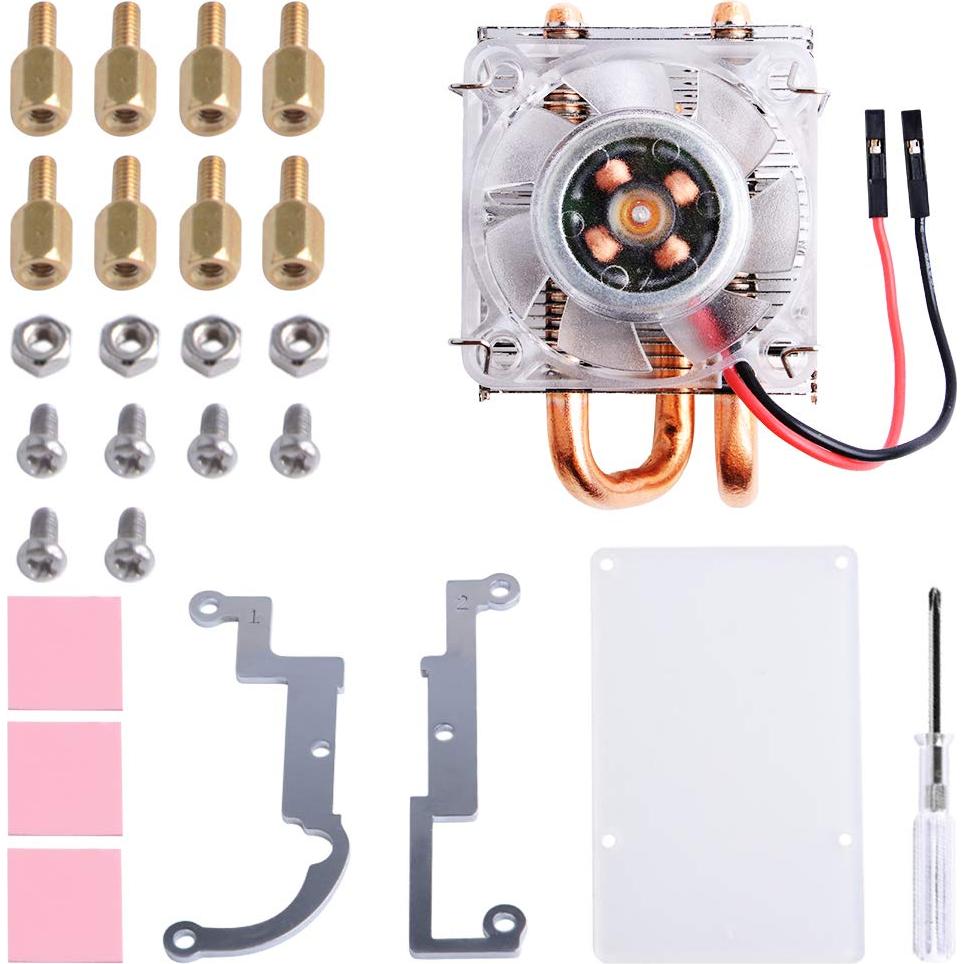 Ventilador PWM RGB GeeekPi para Raspberry Pi 4B y 3B+ Plata