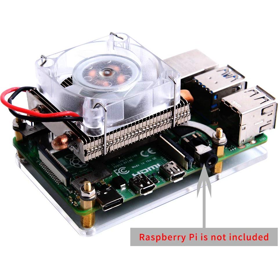 Ventilador PWM RGB GeeekPi para Raspberry Pi 4B y 3B+ Plata