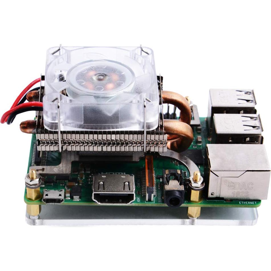 Ventilador PWM RGB GeeekPi para Raspberry Pi 4B y 3B+ Plata