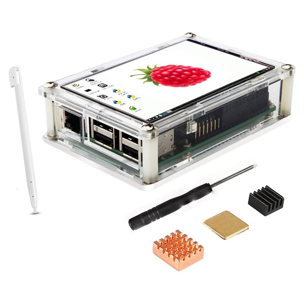 Pantalla Táctil 3.5" LCD Raspberry Pi 3 B+ + Caja + Disipadores
