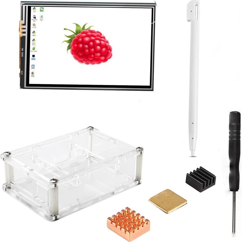 Pantalla Táctil 3.5" LCD Raspberry Pi 3 B+ + Caja + Disipadores
