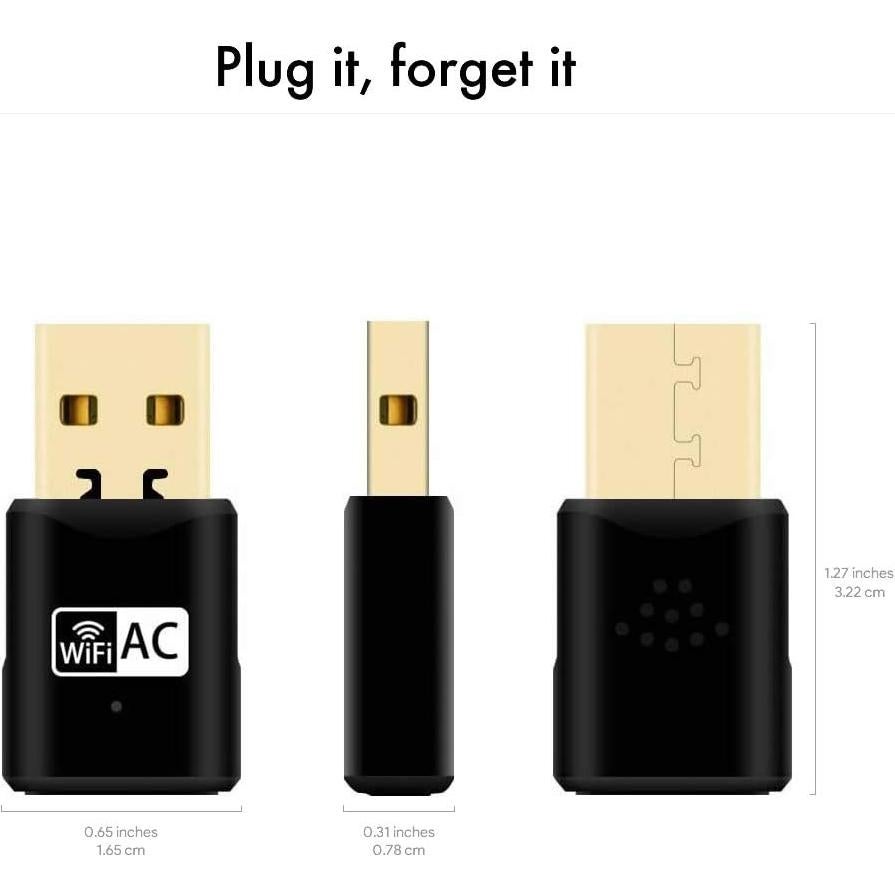 Adaptador WiFi USB 2.0 Doble Banda 650Mbps Fastoe