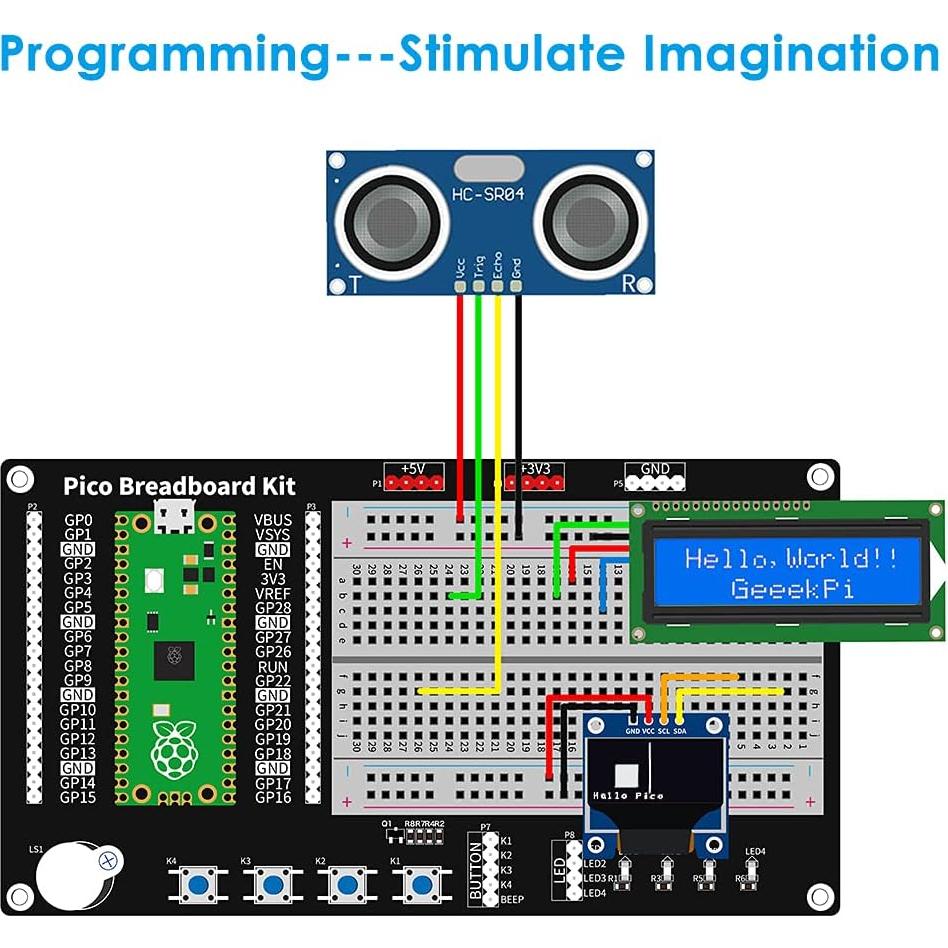 Kit de Programación Micro Python GeeekPi para Raspberry Pi Pico