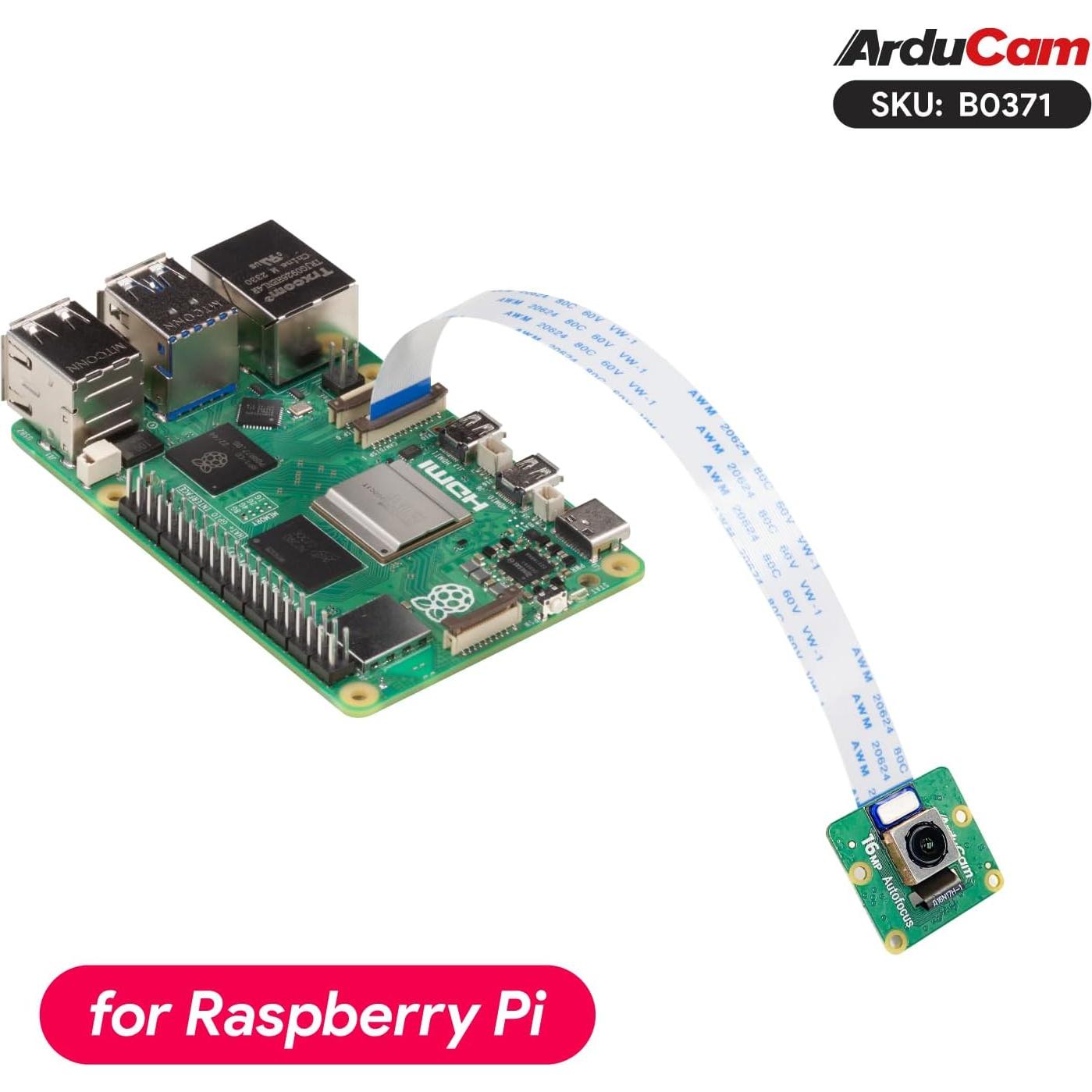 Cámara Arducam Hawkeye 64MP para Raspberry Pi con estuche
