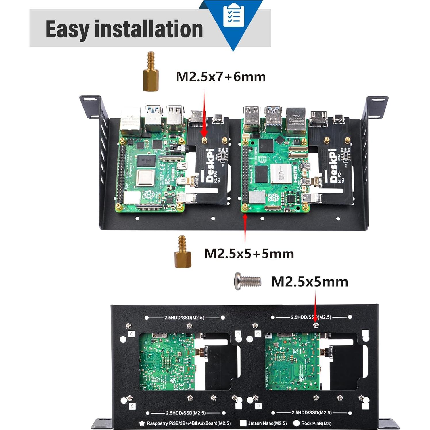 Estante SBC 10" 1U Rack GeeekPi con 2 Adaptadores HDMI