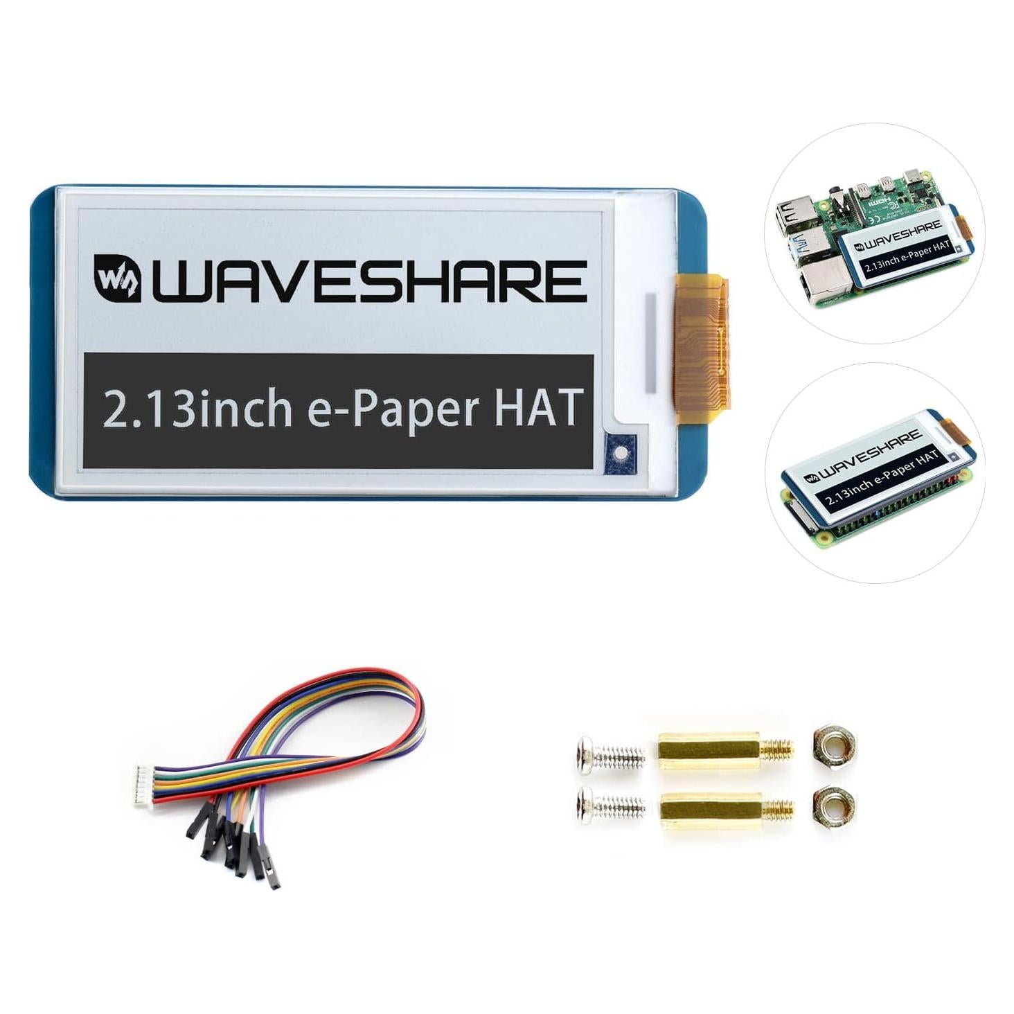 Pantalla E-Ink 2.13" Waveshare HAT para Raspberry Pi