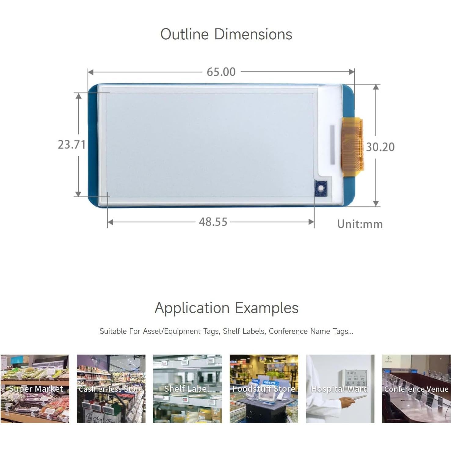 Pantalla E-Ink 2.13" Waveshare HAT para Raspberry Pi