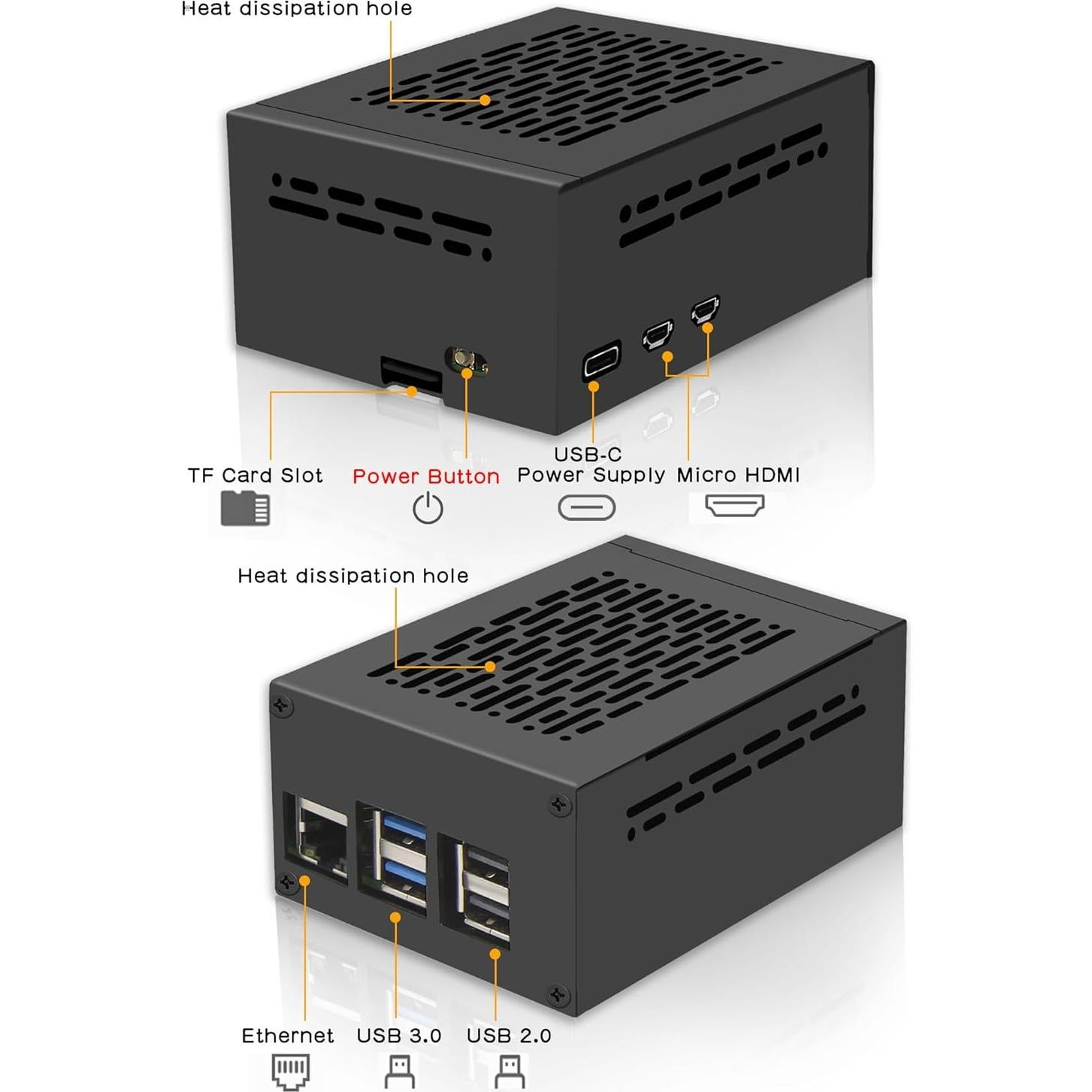 Caja Metal PCIe Geekworm P579-V2 para Raspberry Pi 5
