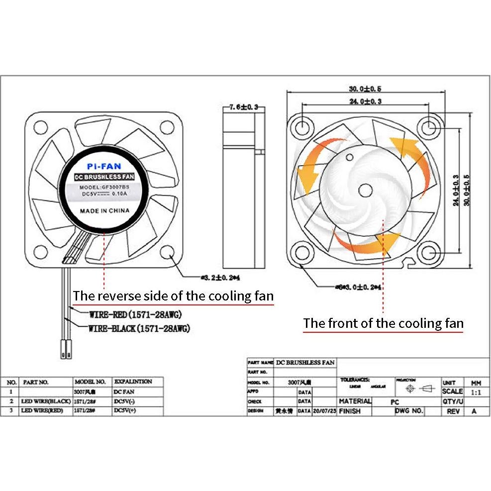 Ventilador GeeekPi 30x30mm DC 5V para Raspberry Pi 4 y 3
