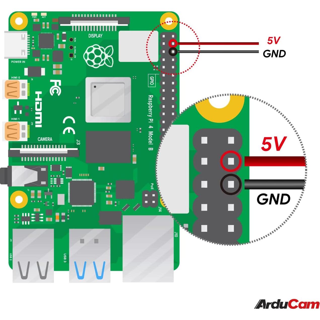 Cámara ToF Arducam 0.43MP con estuche para Raspberry Pi