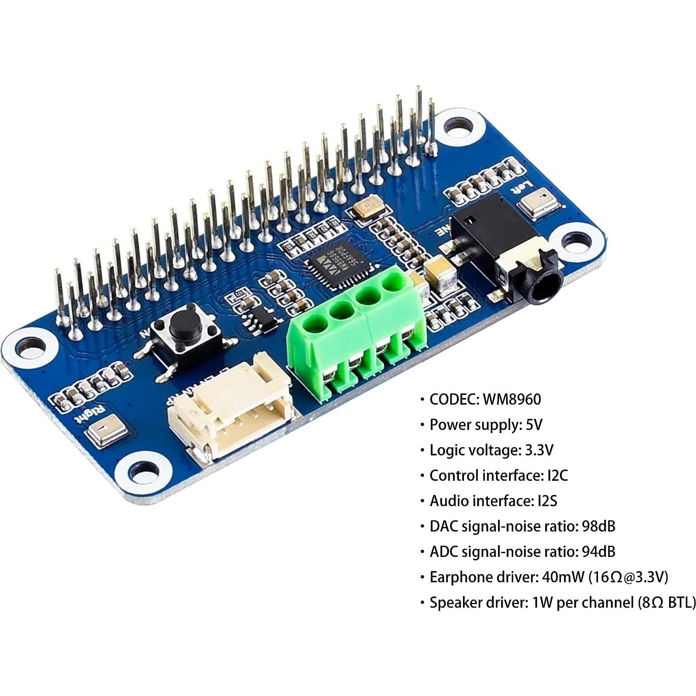 Tarjeta de Sonido HAT WM8960 para Raspberry Pi - Hi-Fi