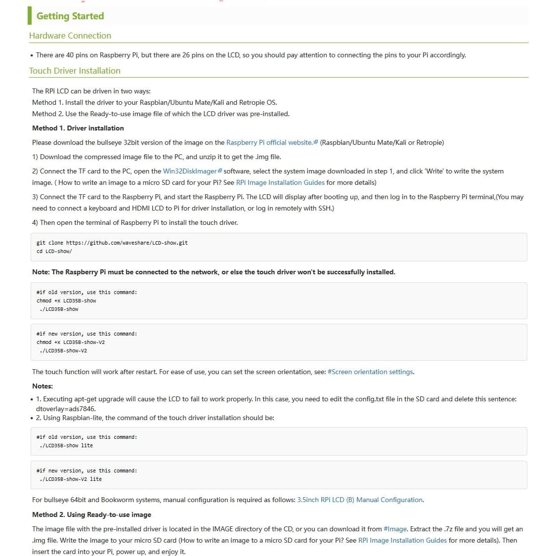 Pantalla Táctil 3.5" UeeKKoo 480x320 IPS para Raspberry Pi