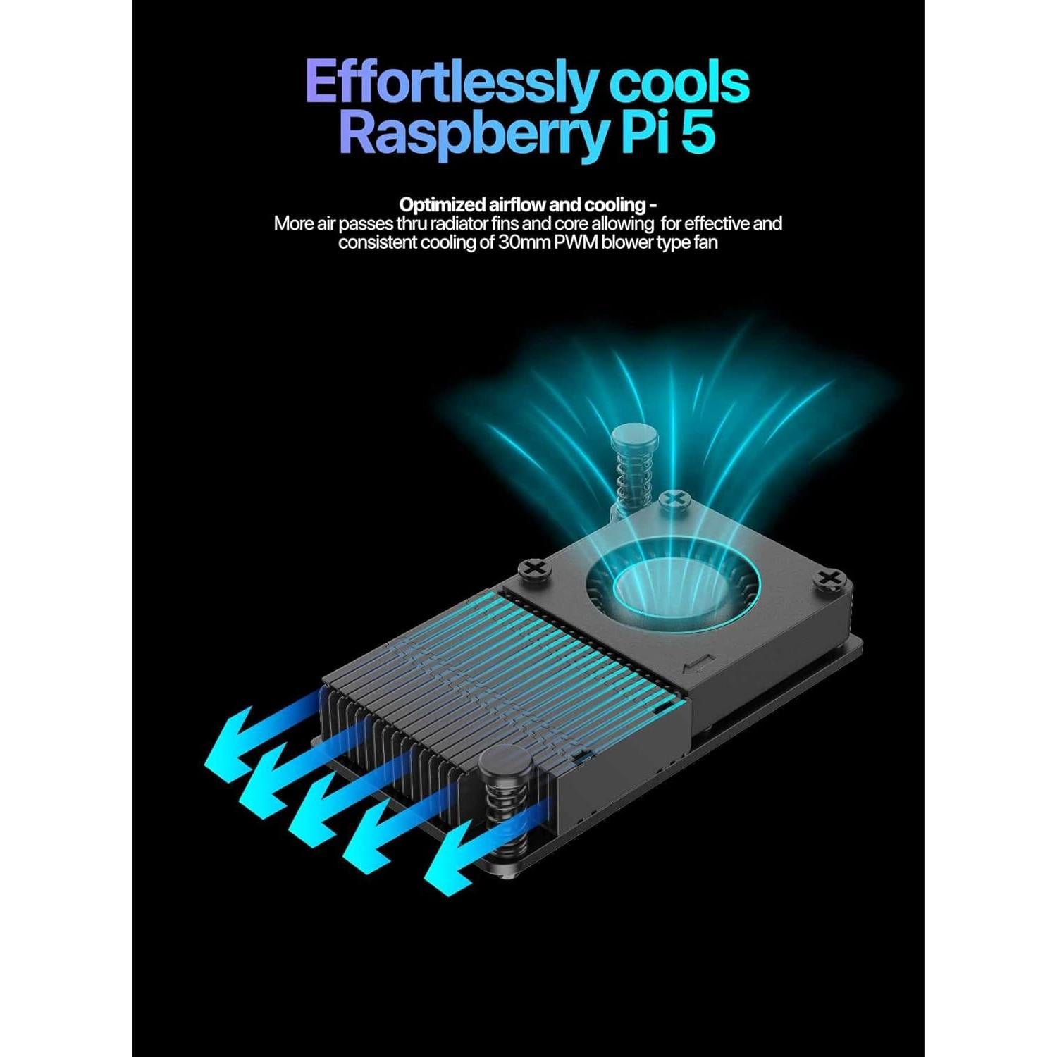 Enfriador Activo Argon para Raspberry Pi 5 - Disipador y Ventilador