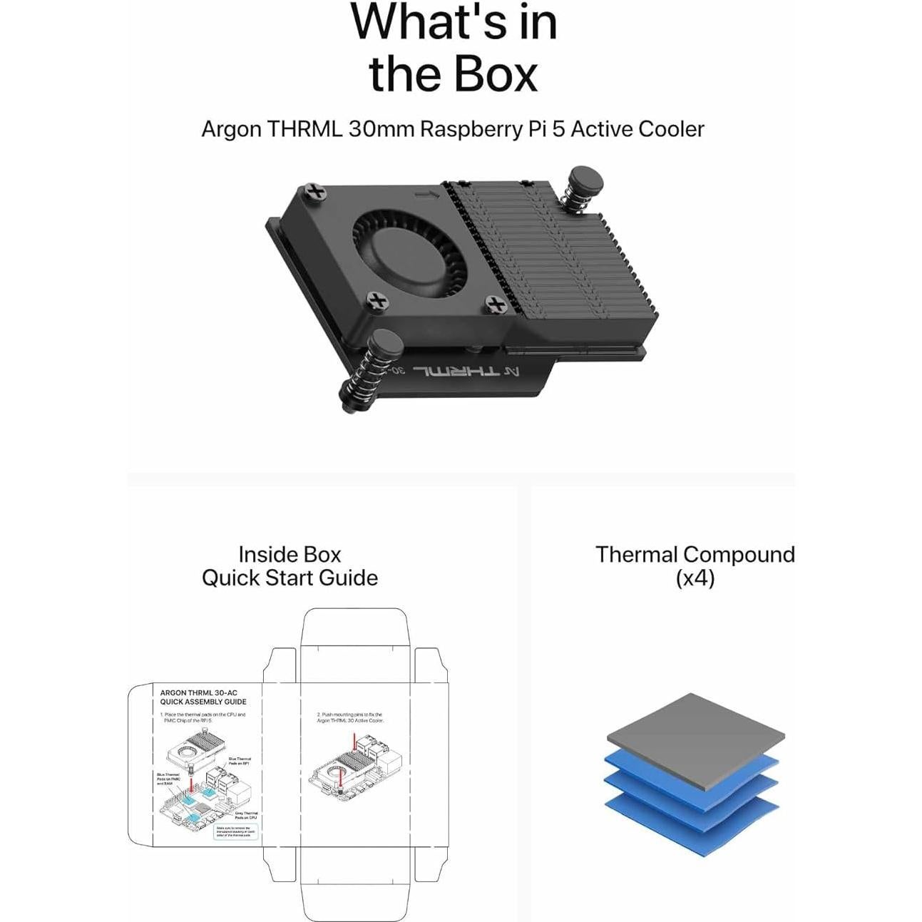 Enfriador Activo Argon para Raspberry Pi 5 - Disipador y Ventilador