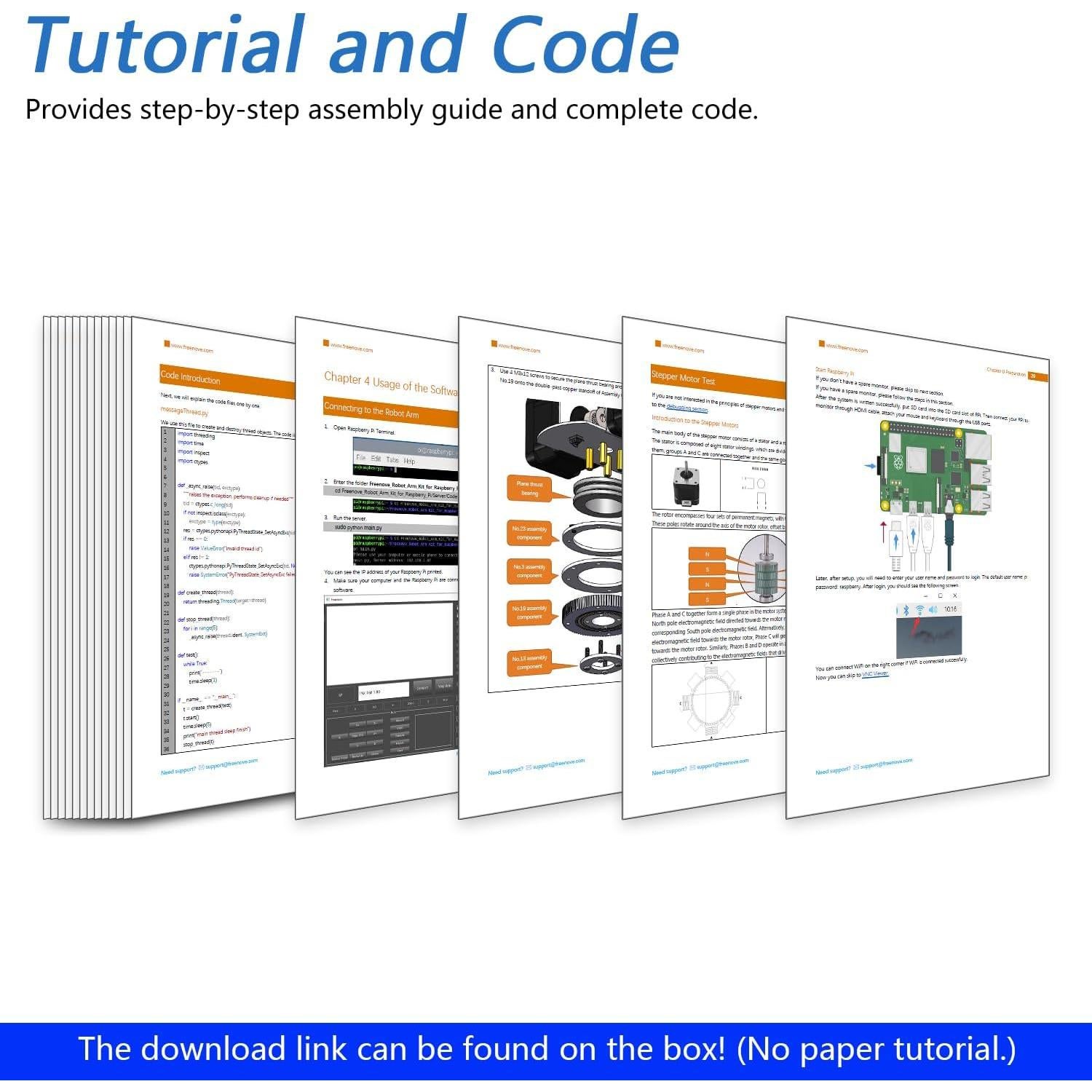 Kit Brazo Robot Freenove para Raspberry Pi 5/4B/3B+ - Metal