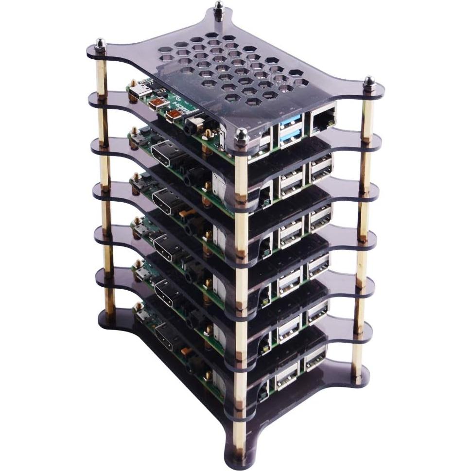 Caja Clúster 6 Capas GeeekPi para Raspberry Pi 4/3/2 Marrón