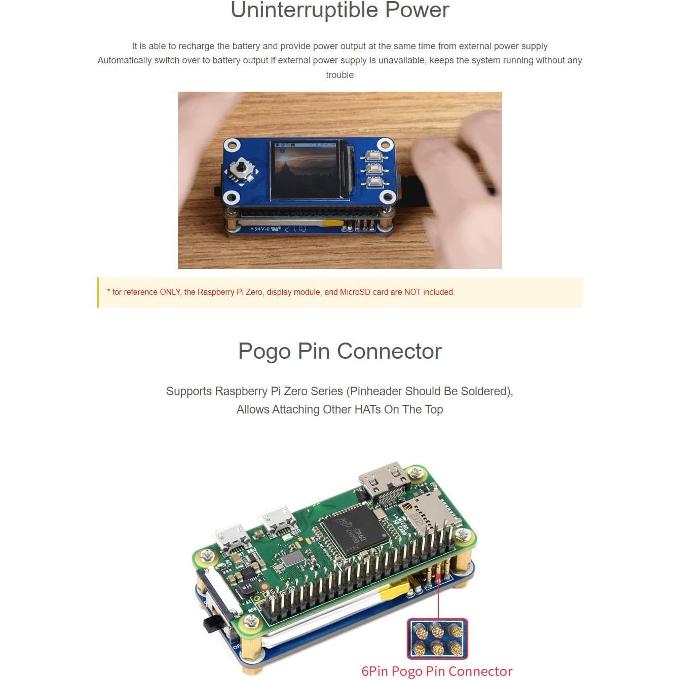 Módulo UPS HAT Waveshare para Raspberry Pi Zero 5V