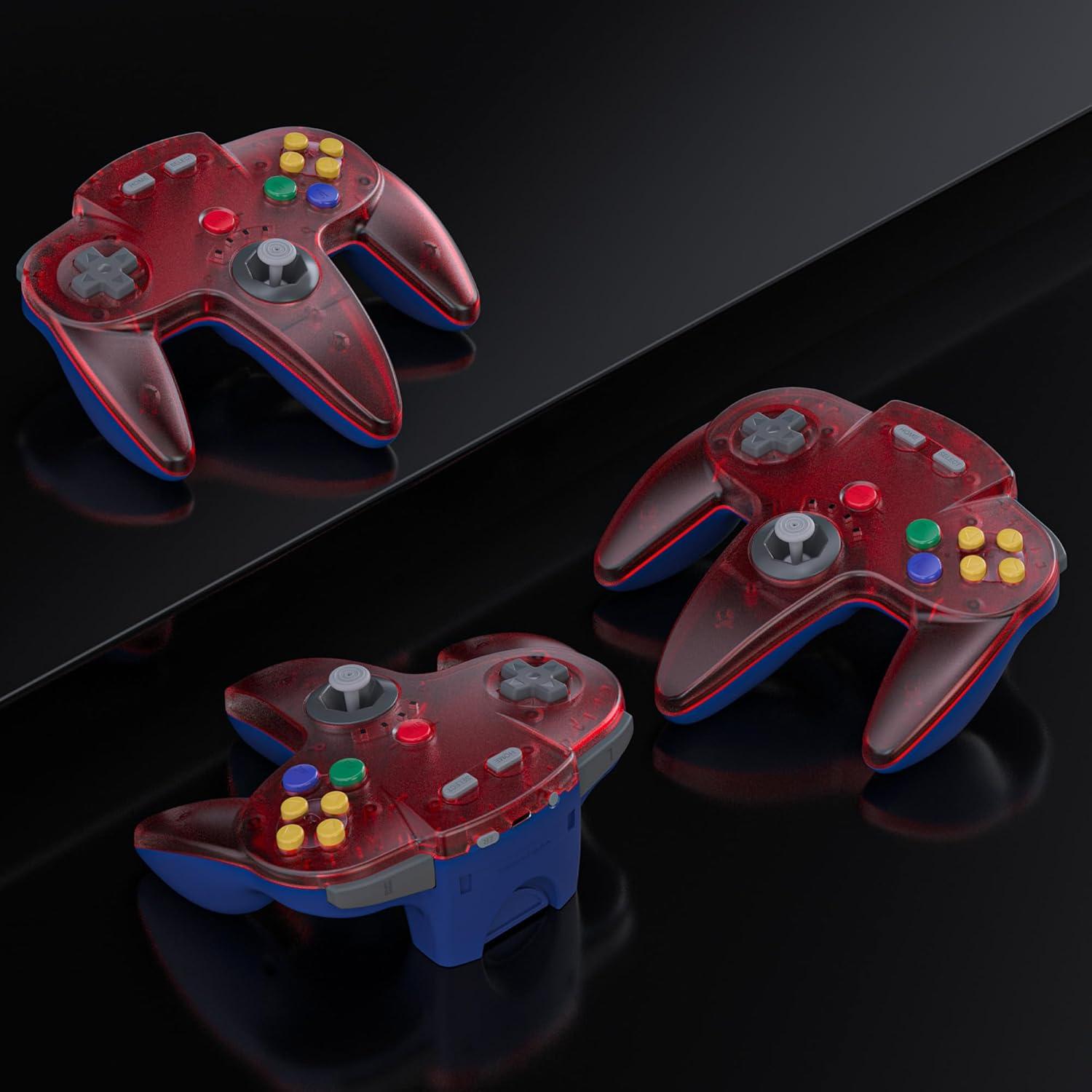 Controlador Inalámbrico N64 SAFFUN Rojo Transparente USB