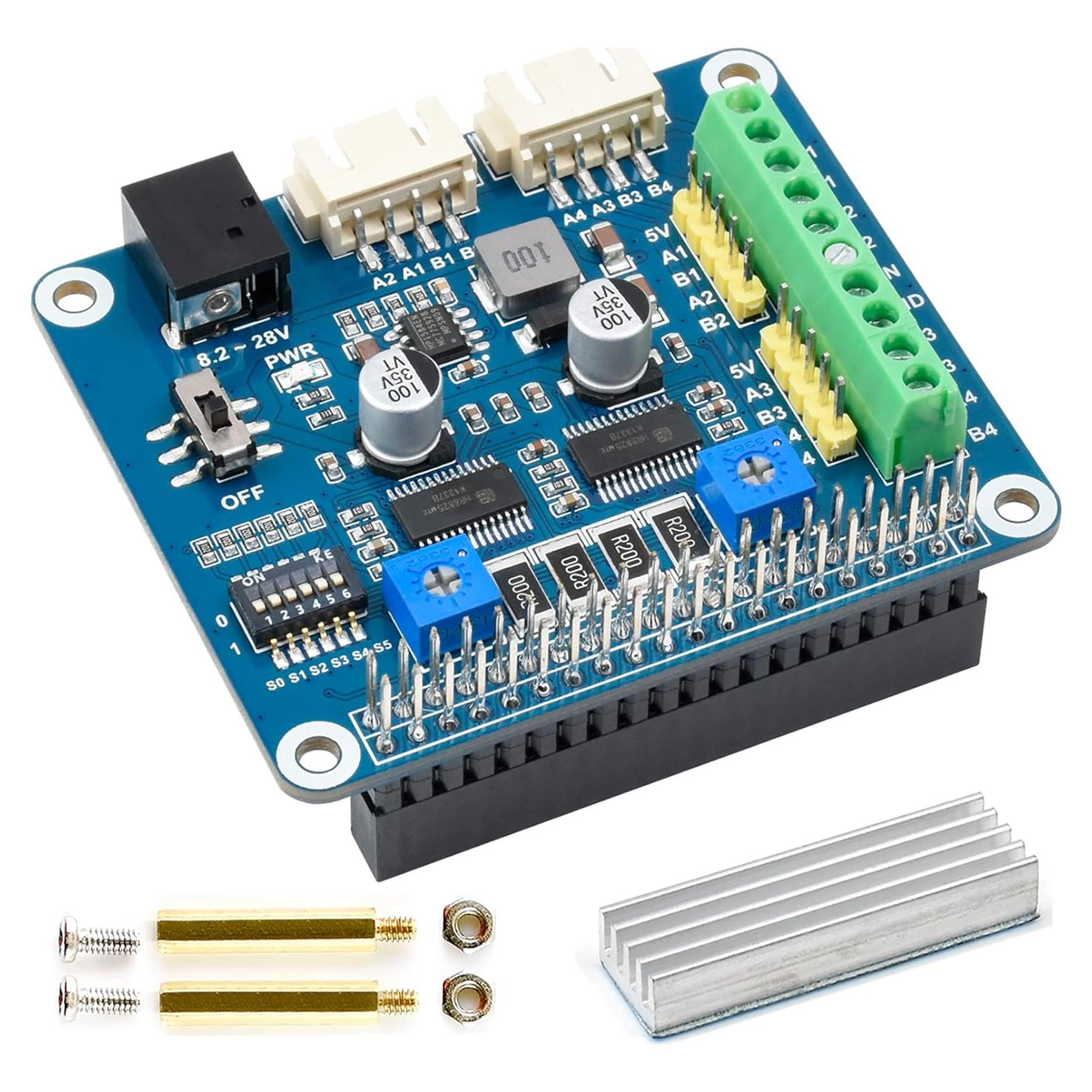 Controlador de Motor Paso a Paso HAT Waveshare HR8825 para Raspberry Pi