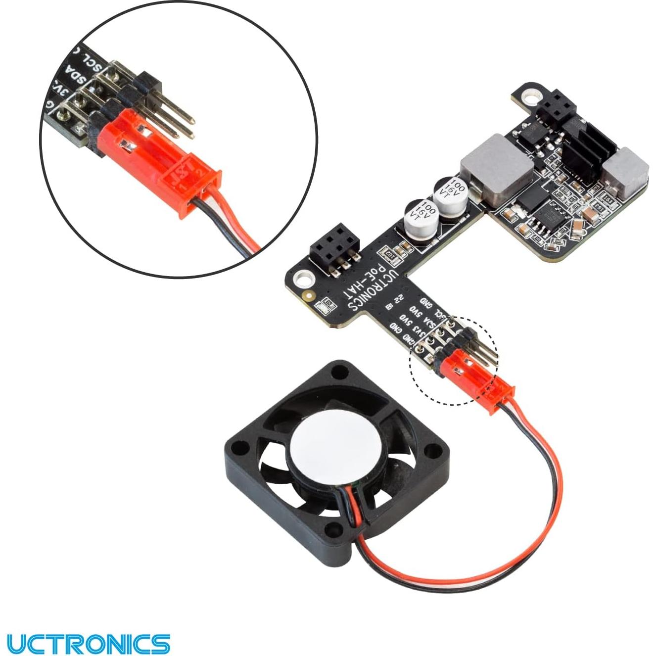 UCTRONICS PoE HAT para Raspberry Pi 4B/3B+ 12.5W