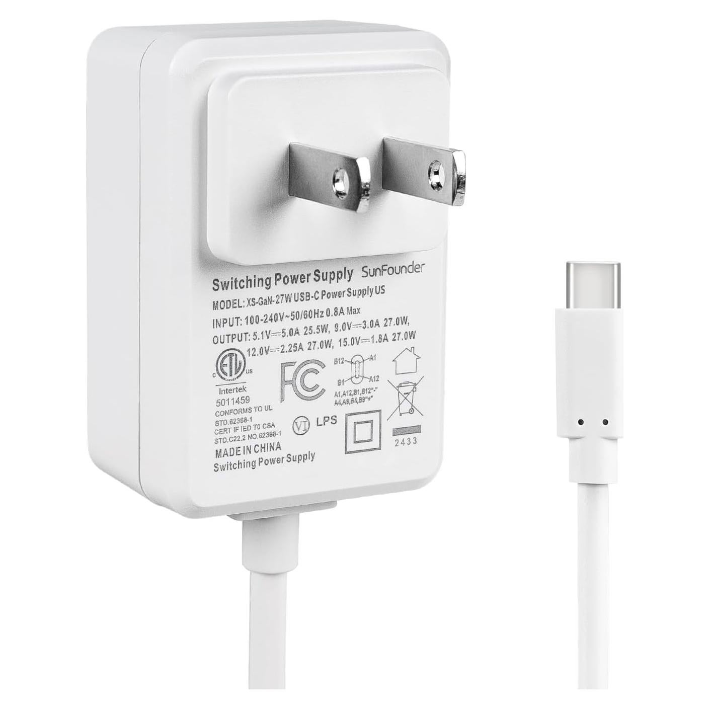 Fuente de Alimentación USB-C 27W SunFounder para Raspberry Pi 5