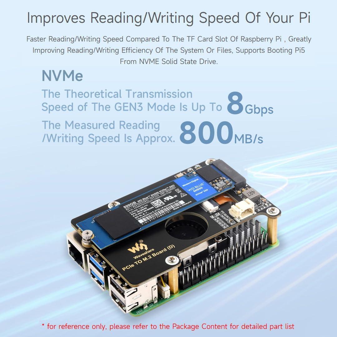 Placa adaptadora PCIe a M.2 Waveshare para Raspberry Pi 5