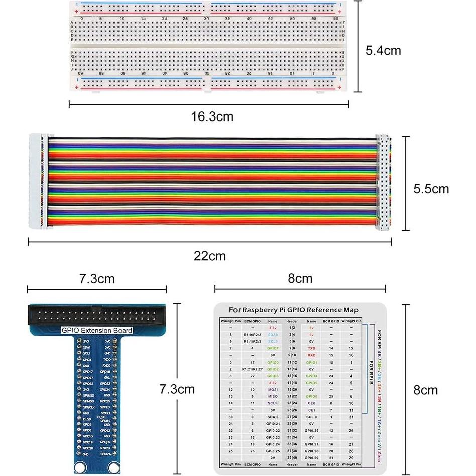 Kit Expansión GPIO WayinTop para Raspberry Pi 4B/3B+ con 830 Puntos
