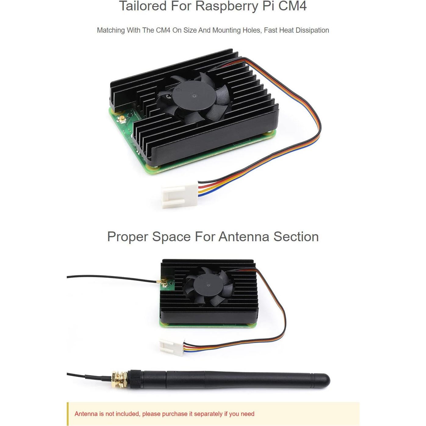 Ventilador de Refrigeración Waveshare FAN-3007-B para Raspberry Pi CM4