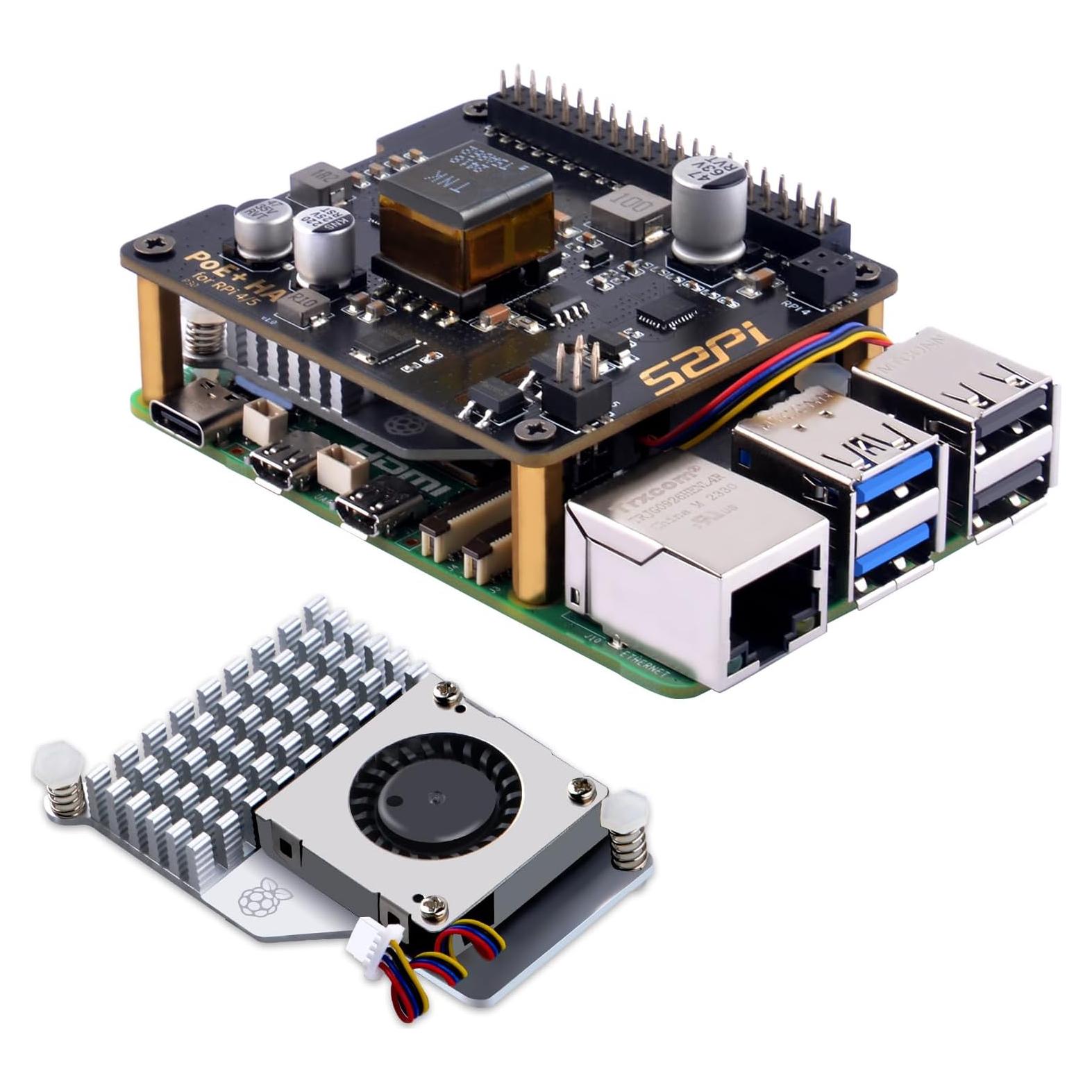 HAT PoE+ GeeekPi P30 con enfriador activo para Raspberry Pi 5