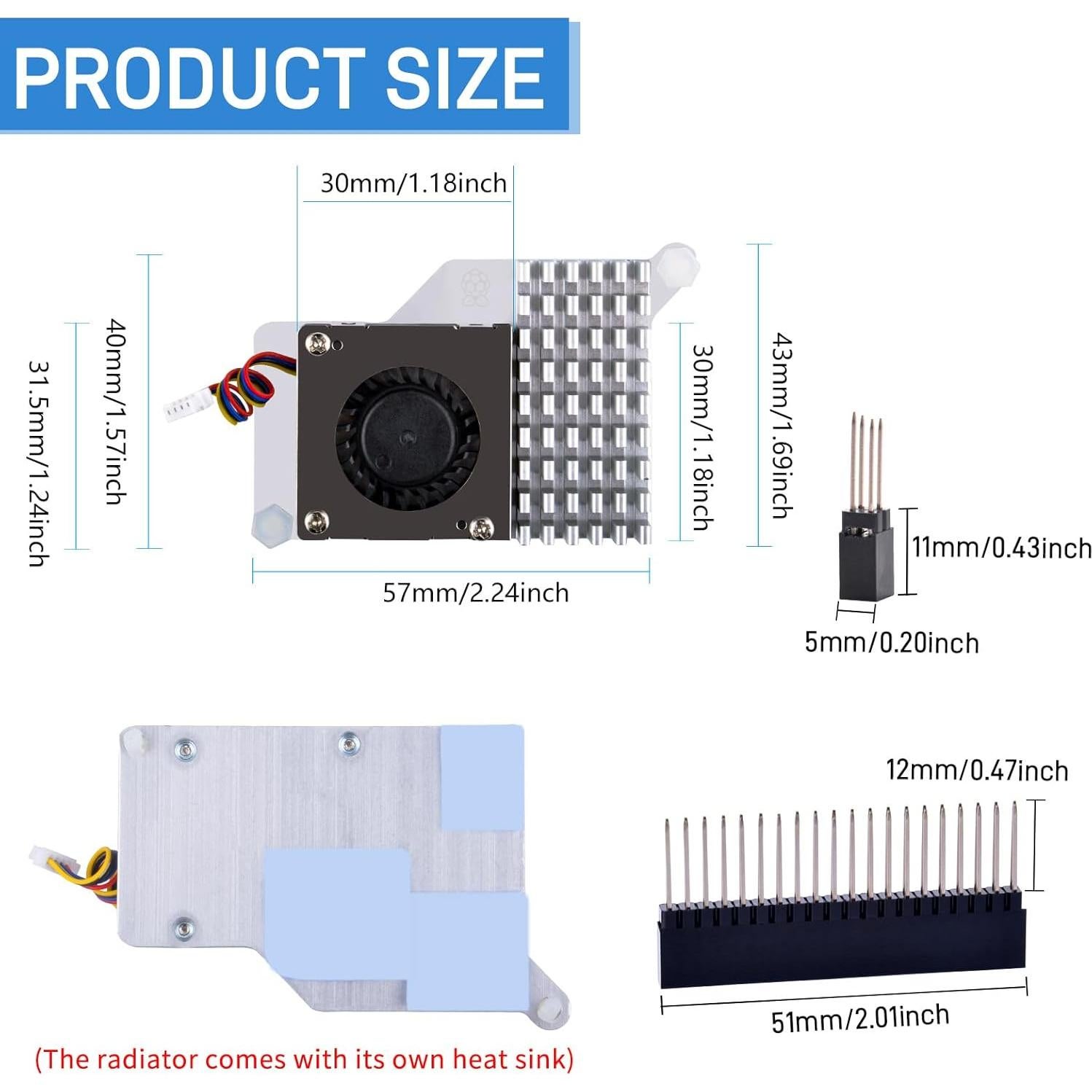 HAT PoE+ GeeekPi P30 con enfriador activo para Raspberry Pi 5