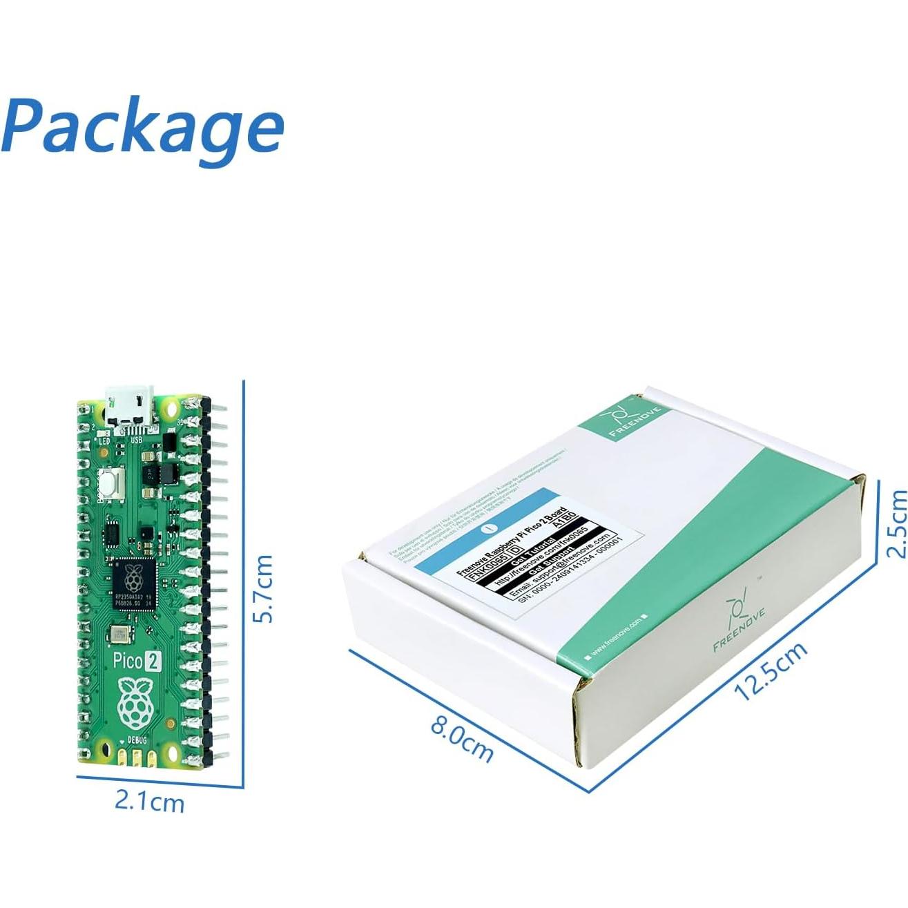 Placa de Desarrollo FREENOVE Raspberry Pi Pico 2 con Encabezado Pre-soldado