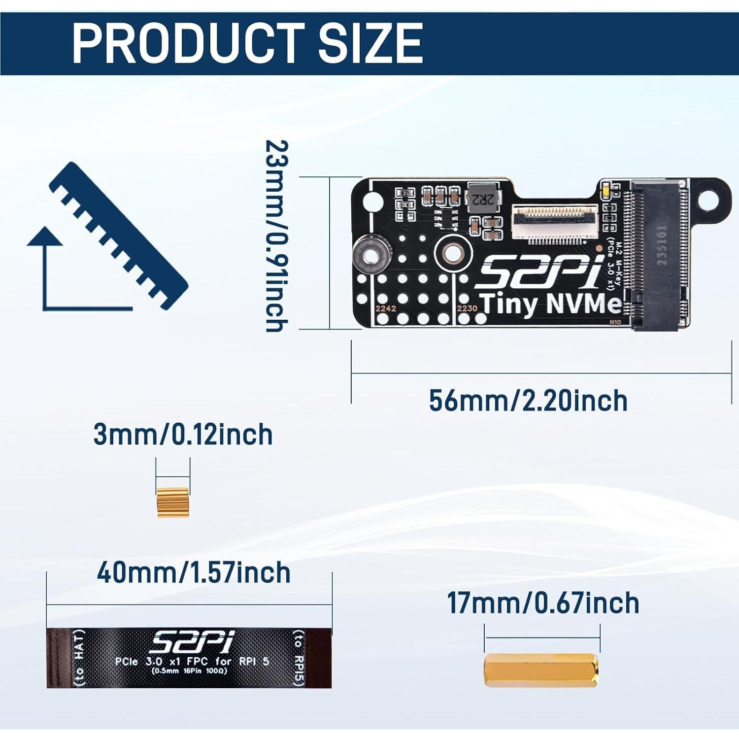 Placa Adaptadora GeeekPi N10 para SSD NVMe M.2 Raspberry Pi 5