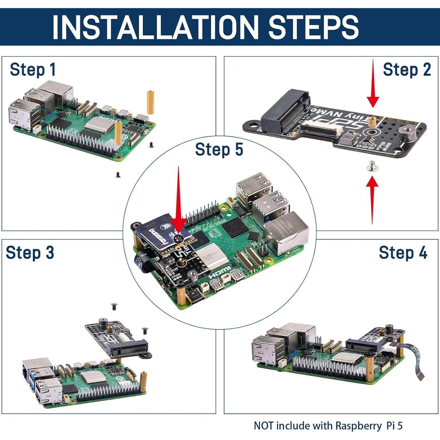 Placa Adaptadora GeeekPi N10 para SSD NVMe M.2 Raspberry Pi 5