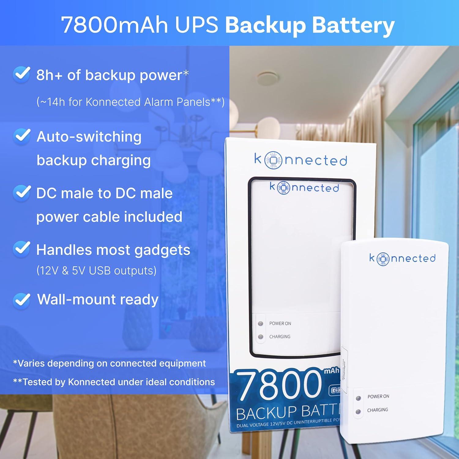 Batería de Respaldo UPS Konnected 7800mAh 12V DC