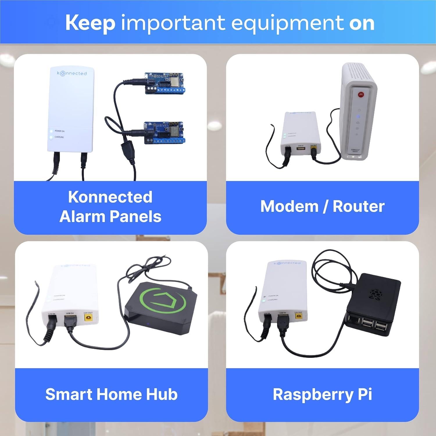 Batería de Respaldo UPS Konnected 7800mAh 12V DC