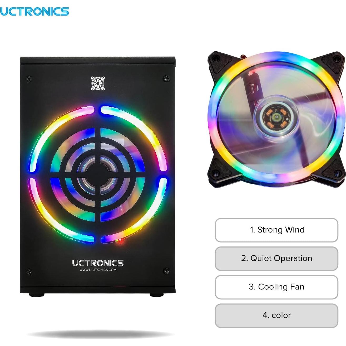 UCTRONICS Clúster para Raspberry Pi RM0002 con Ventilador LED