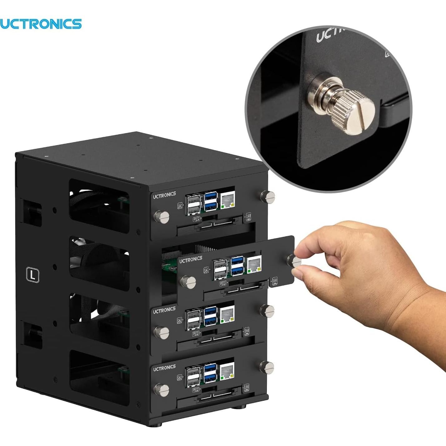 UCTRONICS Clúster para Raspberry Pi RM0002 con Ventilador LED