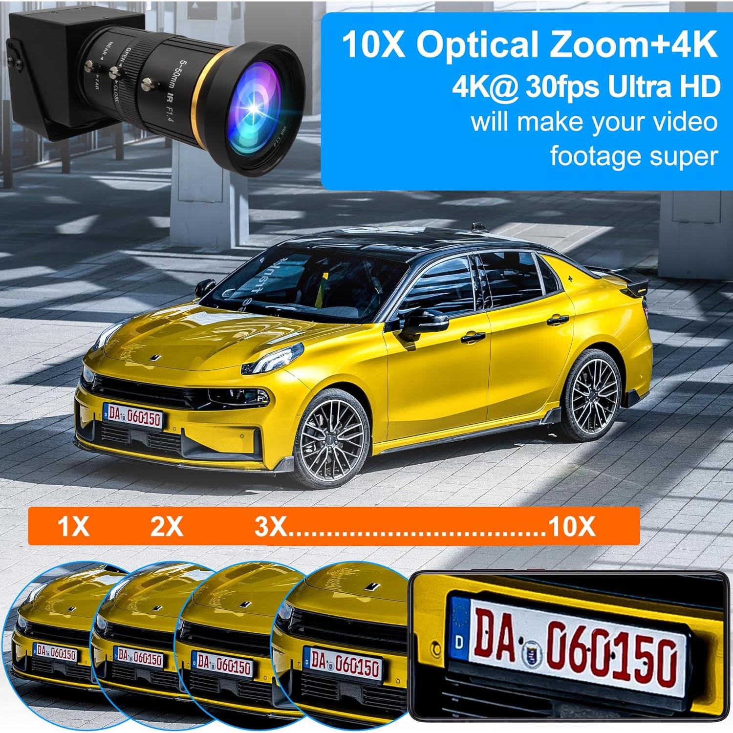 Cámara USB 4K ALPCAM con Zoom 10X y Salida HDMI