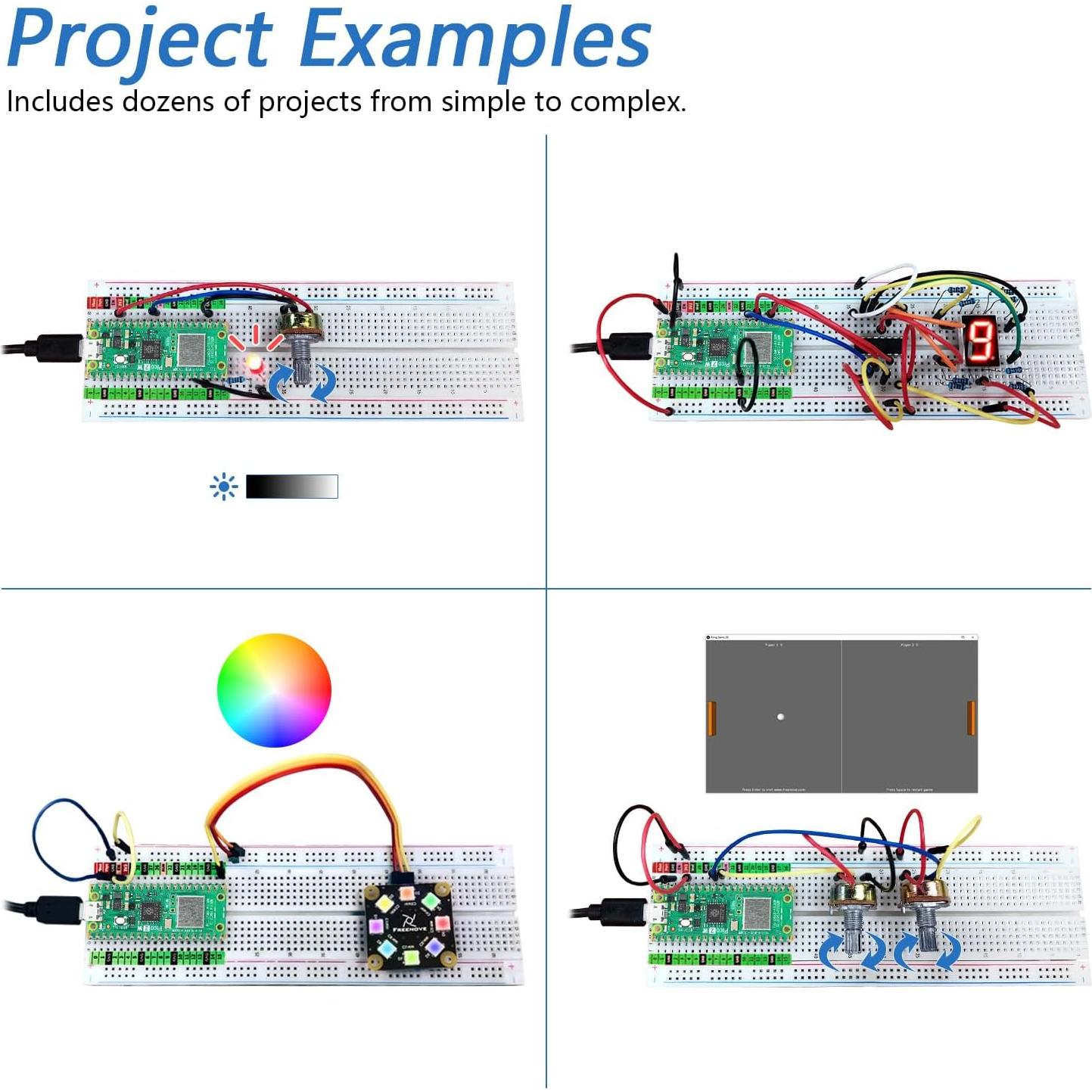 Kit de Inicio FREENOVE para Raspberry Pi Pico 2 W - 177 Artículos
