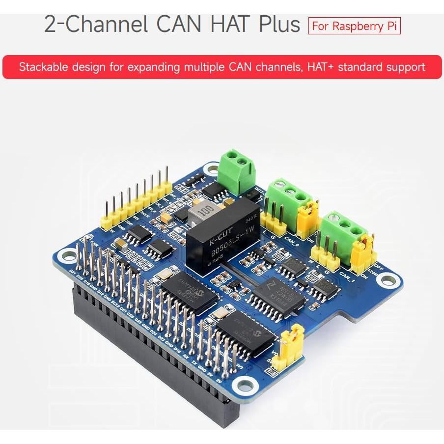 HAT de Expansión CAN Aislado Waveshare 2 Canales para Raspberry Pi